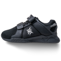Ronin Lifters Stealth side profile view - wide toe box heeled weightlifting shoe in black